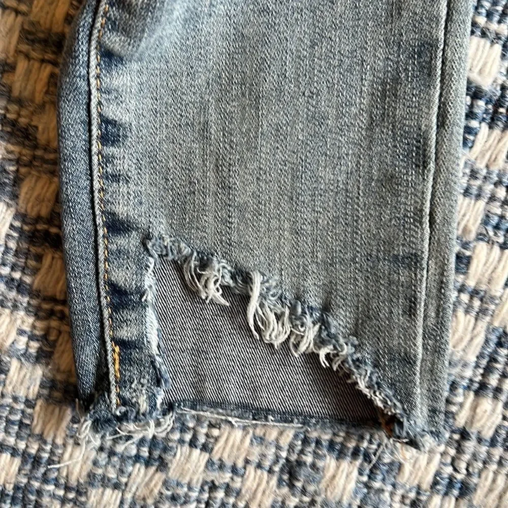 Gap Denim Girl’s Size 25 R Distressed Ankles & Back Pocket Rims Blue Jeans